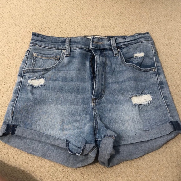 High waisted stretch garage Jean shorts - Picture 1 of 3